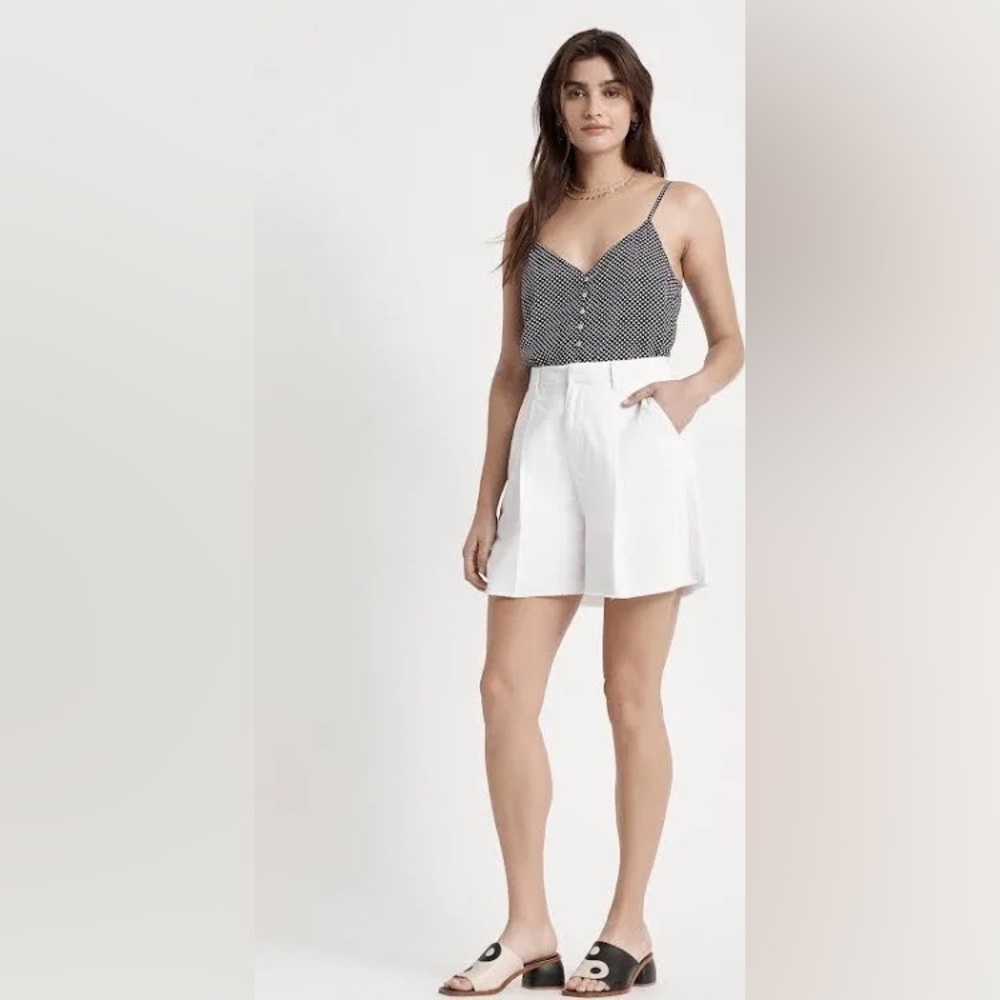 Brixton Victory Trouser Relaxed Fit White High Waist Women’s Shorts NEW